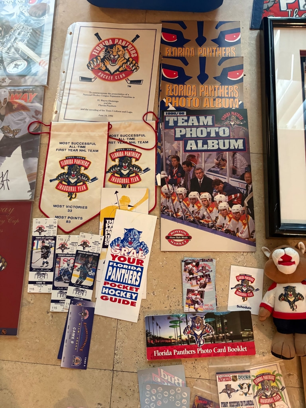 Florida Panthers Team Photo Album & Memorabilia Pack - Red, Blue, White